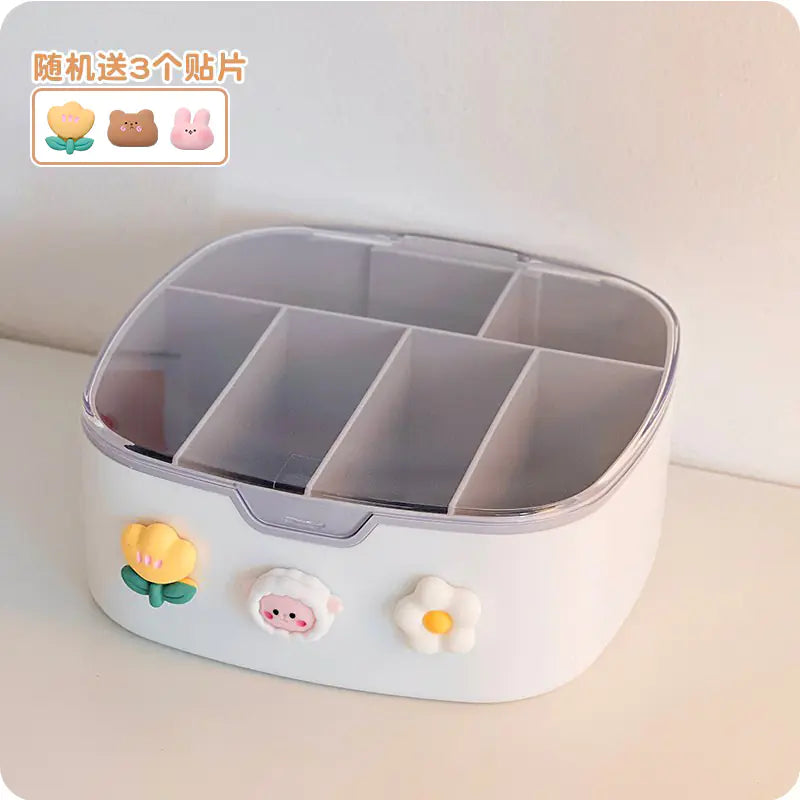 Desktop Organizer Box with Lid for Cables and Accessories VibelyDrop White delivery patch