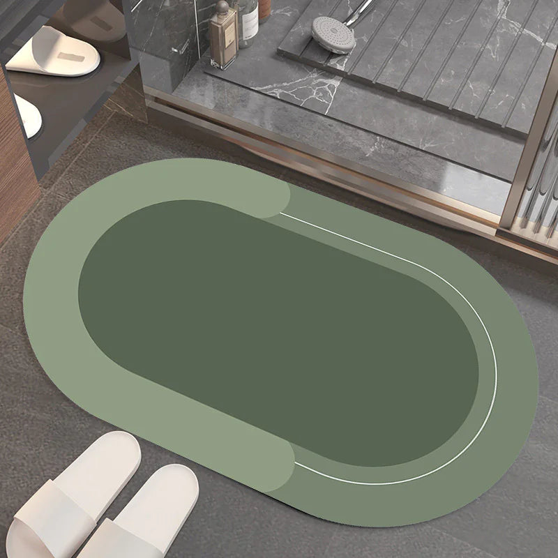 Solid Color Bathroom Absorbent Floor Mat VibelyDrop Green 50CMx80CM