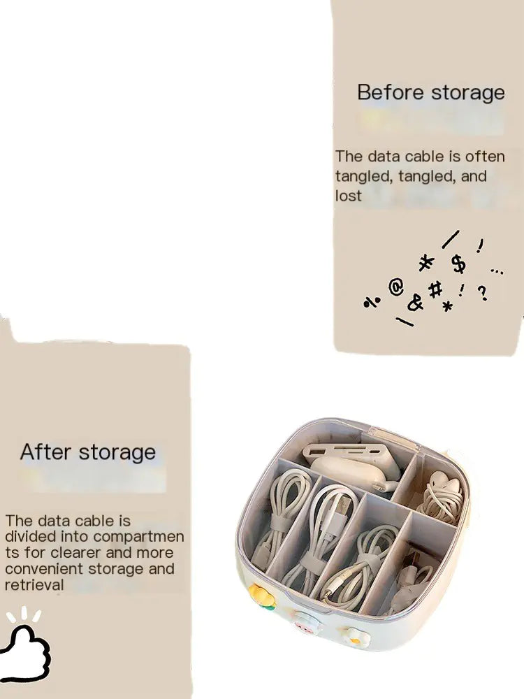 Desktop Organizer Box with Lid for Cables and Accessories VibelyDrop