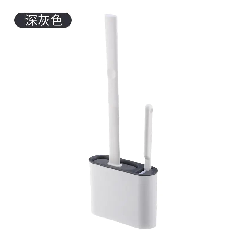 Wall-mounted Toilet Brush and Holder with Silicone Head VibelyDrop Dark Gray