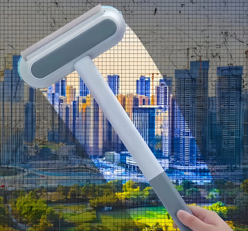 Mesh Screen Cleaner 4 in1 Wet and Dry Dual-Use Window Screen Cleaning Brush Multi Window Cleaner Tools Window Glass Net Cleaner Squeegee Groove Brush Pet Hair Cleaner VibelyDrop Blue
