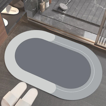 Solid Color Bathroom Absorbent Floor Mat VibelyDrop Fossil 40CMx60CM
