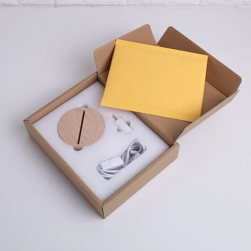 Wooden LED Night Light with Lucky Cat Design VibelyDrop