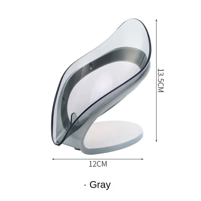 Creative Leaf-Shaped Soap Holder with Suction Cup VibelyDrop Gray