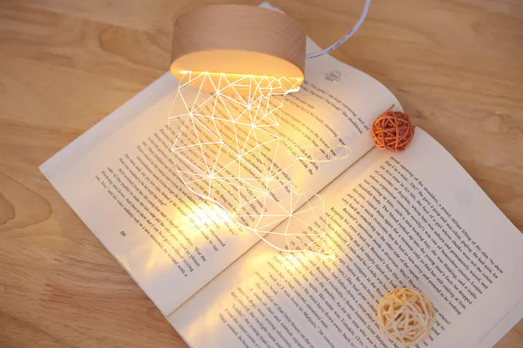 Wooden LED Night Light with Lucky Cat Design VibelyDrop