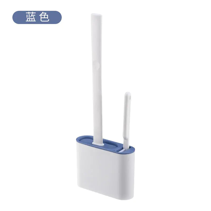 Wall-mounted Toilet Brush and Holder with Silicone Head VibelyDrop Blue