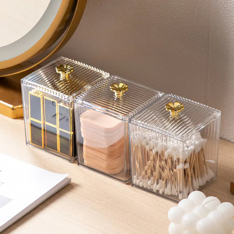 Transparent Clover Cotton Swab Box for Desktop Storage VibelyDrop