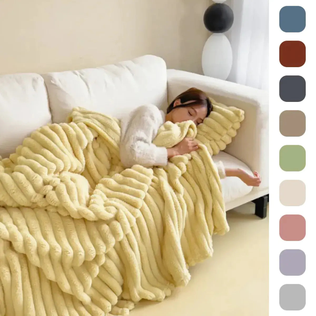 Soft Velvet Rabbit Fur Blanket – Thick & Warm Throw VibelyDrop