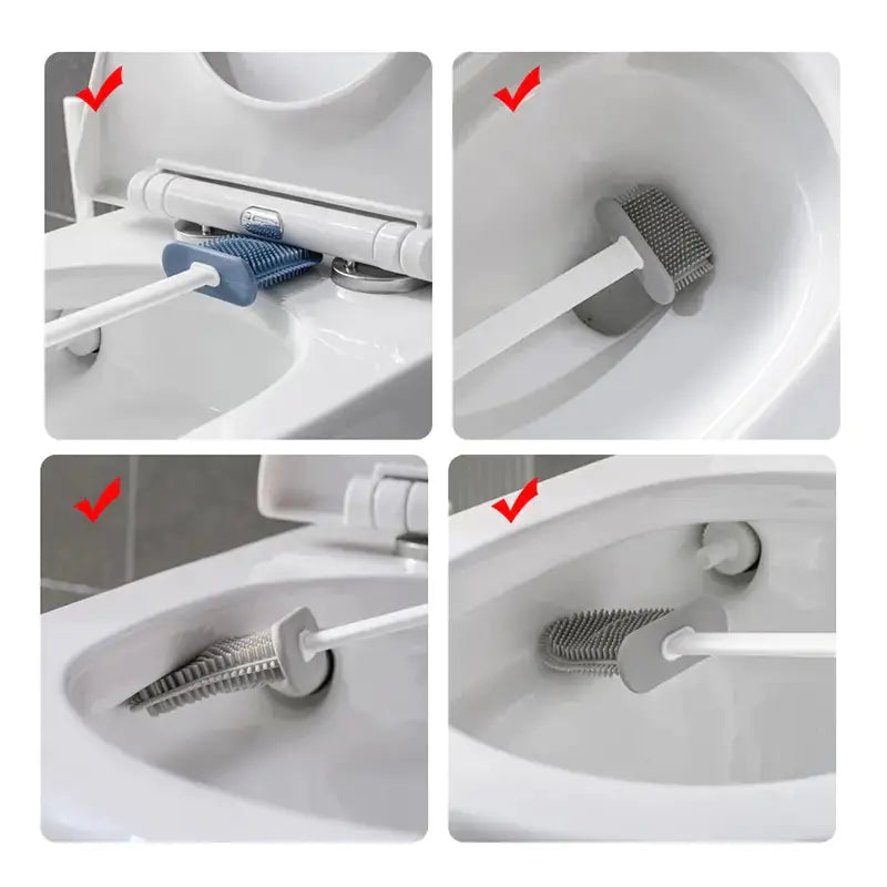 Wall-mounted Toilet Brush and Holder with Silicone Head VibelyDrop