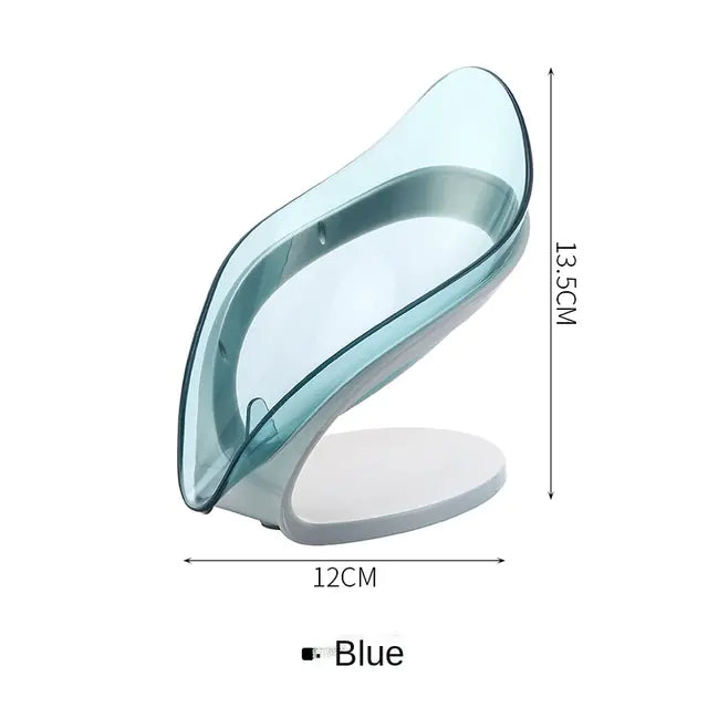Creative Leaf-Shaped Soap Holder with Suction Cup VibelyDrop Blue