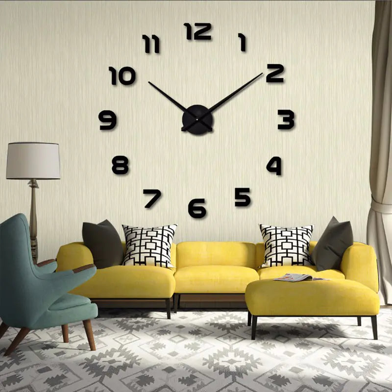 Creative 3D Acrylic DIY Wall Clock for Living Room VibelyDrop