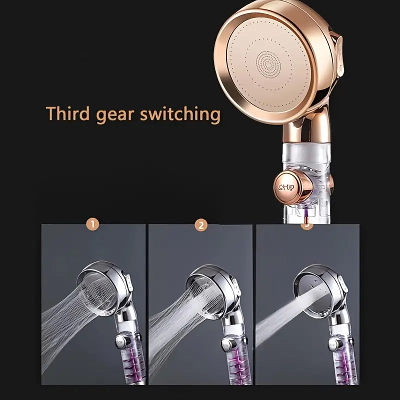 Three-Speed Turbo-Rod Pressurized Shower Head VibelyDrop