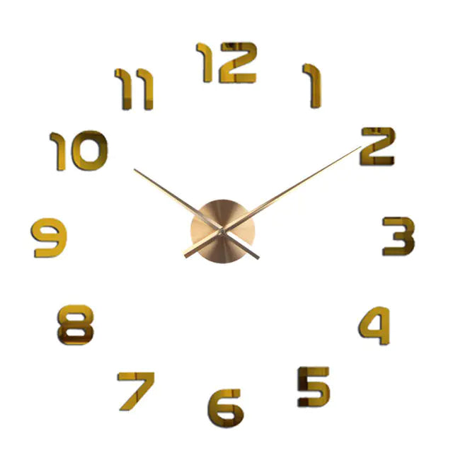 Creative 3D Acrylic DIY Wall Clock for Living Room VibelyDrop Full gold 70 90CM