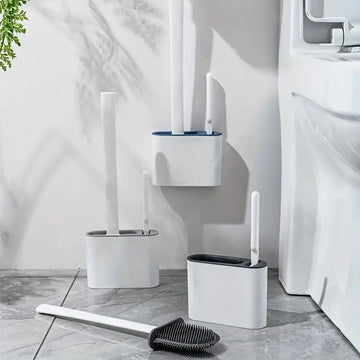 Wall-mounted Toilet Brush and Holder with Silicone Head VibelyDrop