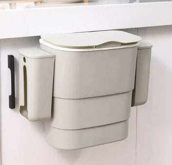 Retractable Wall-Mounted Trash Can with Lid VibelyDrop Grey
