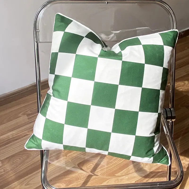 Multicolored Checkered Throw Pillow Cover (1pc) VibelyDrop