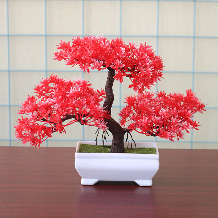 Decorative Artificial Bonsai Plant VibelyDrop Red