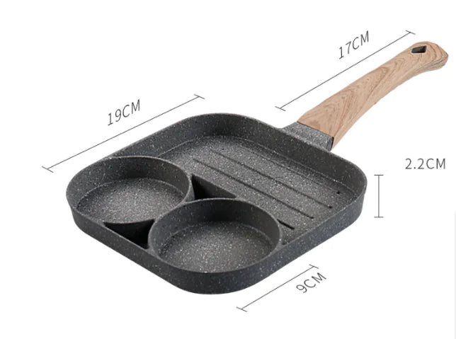 Non-Stick Four Hole Omelette Pan VibelyDrop Two hole pot / Without brush
