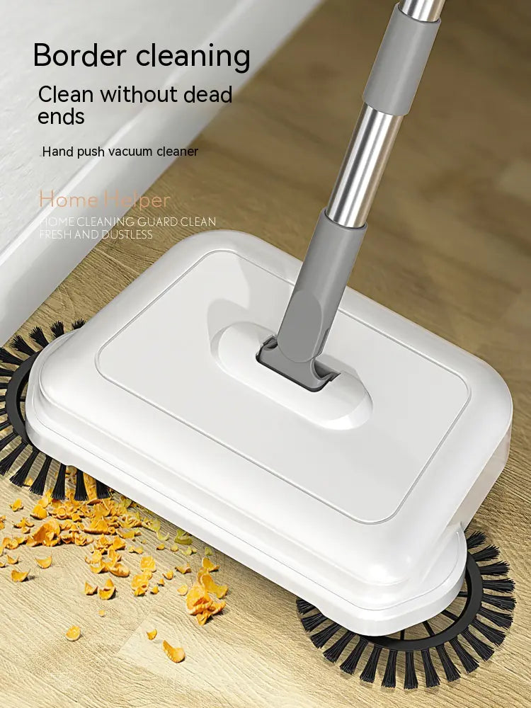 Household Hand-Pushed Sweeping Robot Cleaner VibelyDrop White / Sweeper With Two Cloth