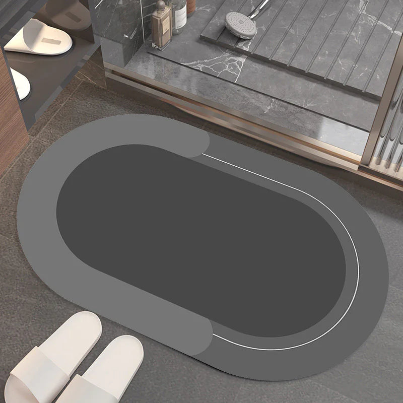 Solid Color Bathroom Absorbent Floor Mat VibelyDrop Black 60CMx90CM