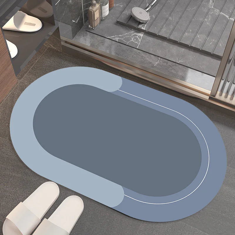 Solid Color Bathroom Absorbent Floor Mat VibelyDrop Blue 80CMx120CM