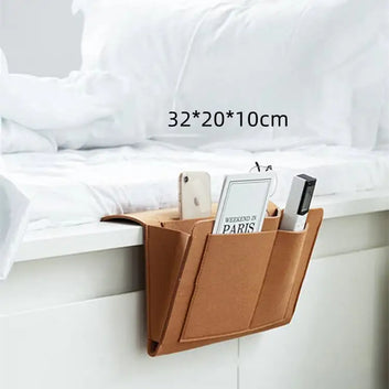 Bedside Storage Organizer with Pocket for Sofa and Mattress VibelyDrop Brown