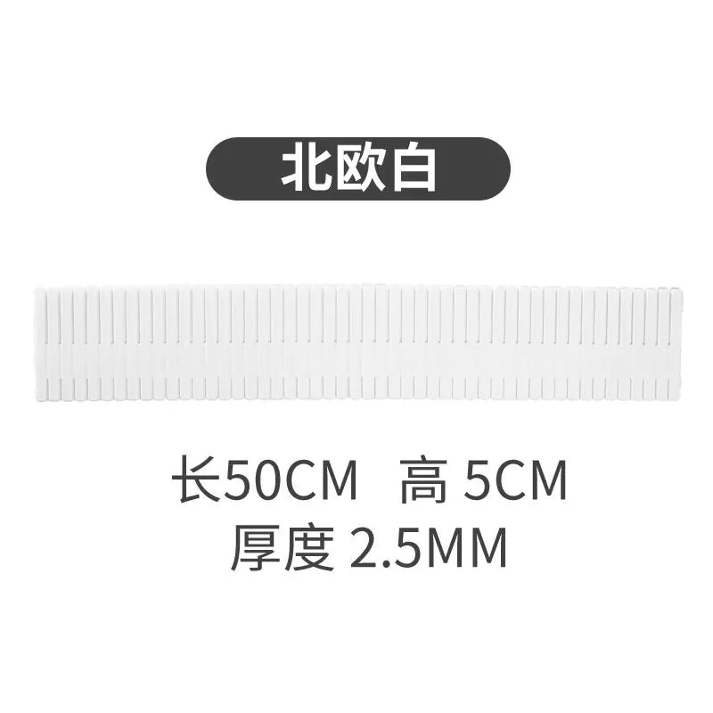Expandable Drawer Divider for Cosmetics Organization VibelyDrop White length 50cm height 5cm(5 pieces)
