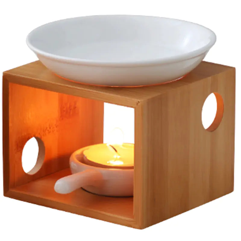 Bamboo Aroma Diffuser and Candle Holder for Home VibelyDrop