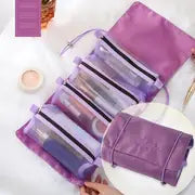 Upgraded Large Capacity Portable Cosmetic Storage Bag VibelyDrop Purple