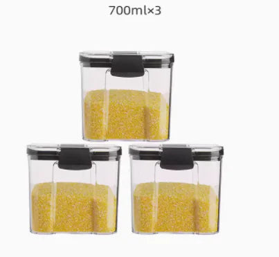 Transparent Plastic Square Kitchen Storage Jar VibelyDrop