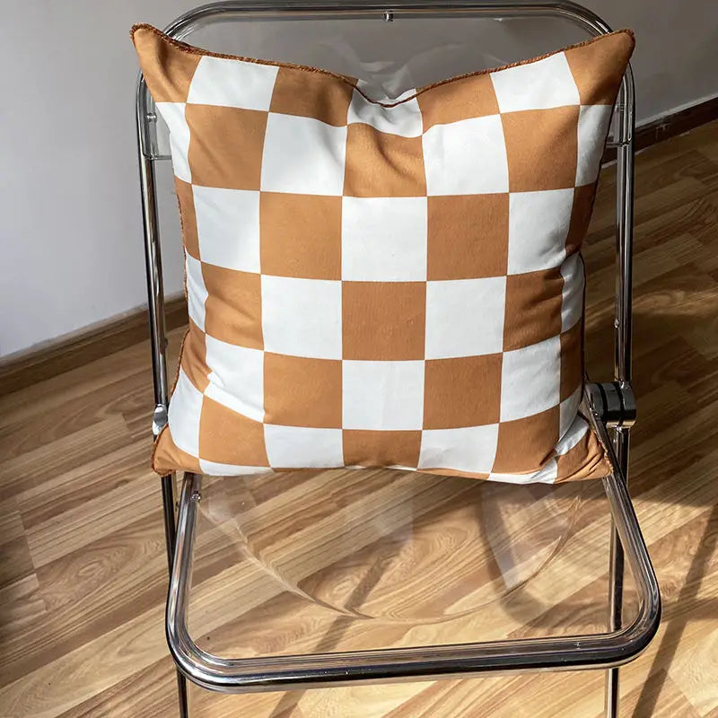 Multicolored Checkered Throw Pillow Cover (1pc) VibelyDrop
