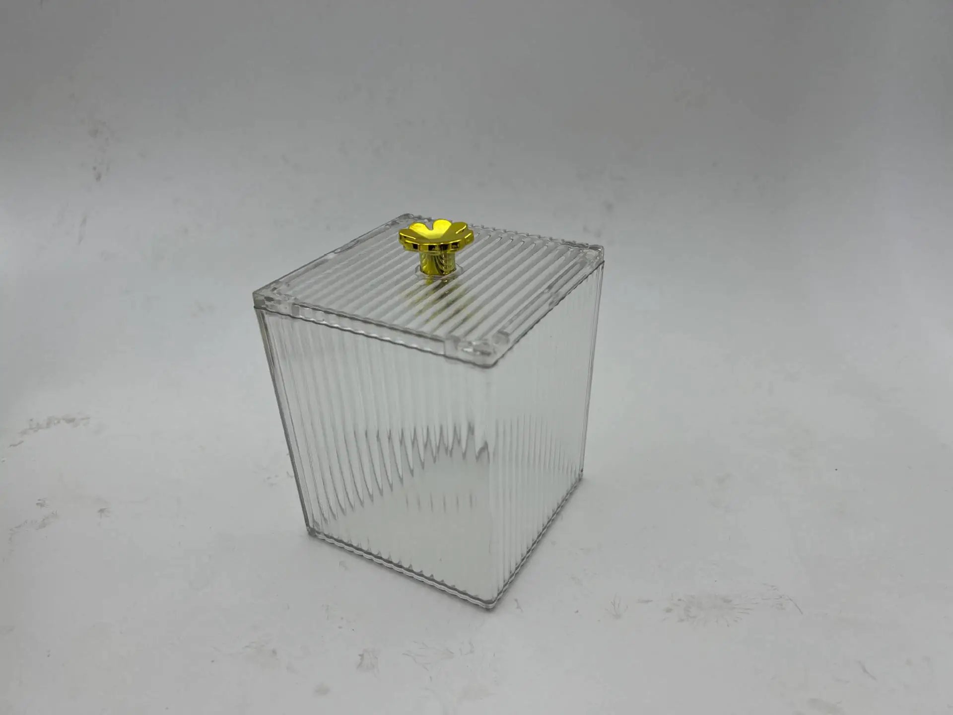 Transparent Clover Cotton Swab Box for Desktop Storage VibelyDrop Transparent four-sided vertical stripes (single plastic seal)