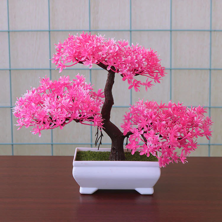 Decorative Artificial Bonsai Plant VibelyDrop Pink